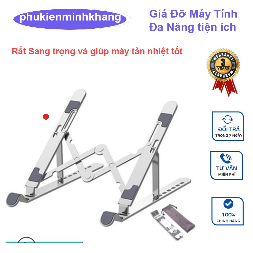 Giá Đỡ LAPTOP Giá Kê Máy Tính Hợp Kim Nhôm Sang Trọng Có Thể Gấp Gọn, Điều Chỉnh Độ Cao
