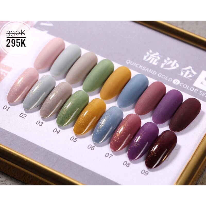 [SALE] sét gel ngọc trai sét 9 chai ( tặng kèm bảng móng )