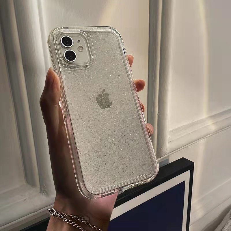 Ốp điện thoại cứng trong suốt đính kim tuyến cho for iPhone 14 13 pro max 12 pro max 11promax7 8 plus se 20