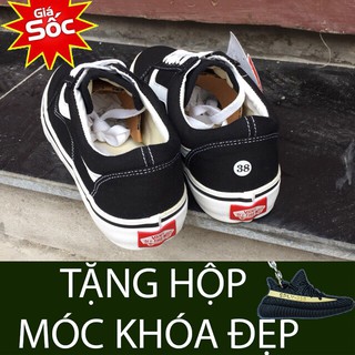 [MIỄN PHÍ SHIP + HỘP + MÓC KHÓA] Giày Van đen trắng
