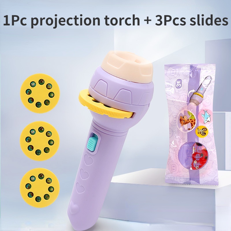 Đèn Pin Chiếu 24 Hình Động Vật Vui Nhộn Làm Đồ Chơi Cho Trẻ