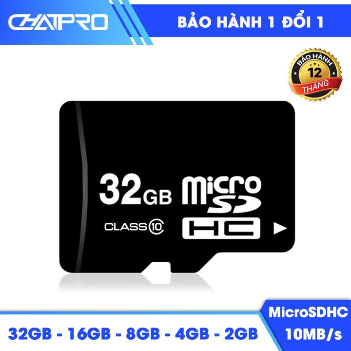 Thẻ nhớ 32GB – 16GB – 8GB – 4GB – 2GB class 10 Micro SDHC cho điện thoại, loa, tai nghe...