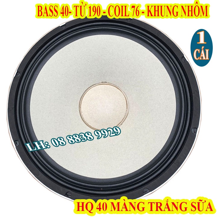 CỦ LOA BASS 40 HQ COIL 76 TỪ 190 MÀNG TRẮNG CAO CẤP HÀNG VIỆT - CỦ LOA KÉO - GIÁ 1 LOA