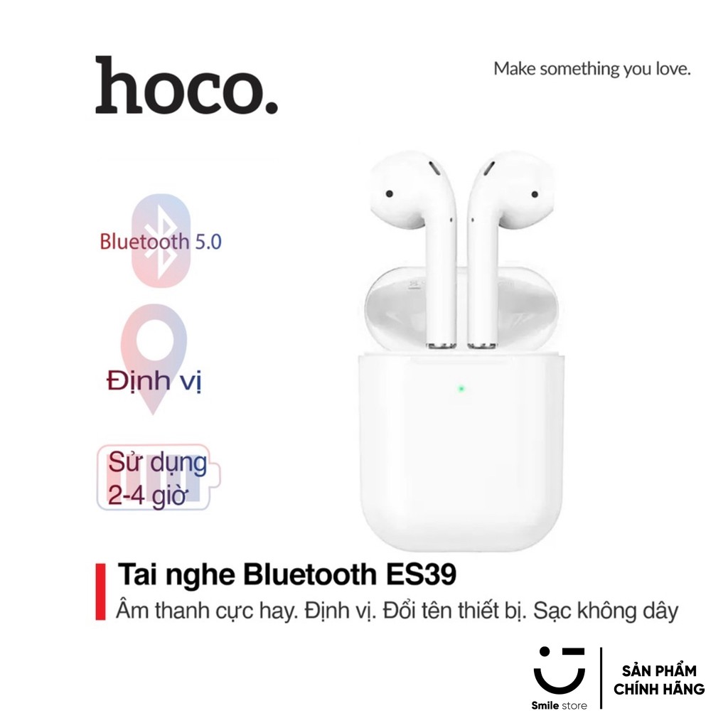 Tai Nghe Truewireless Hoco ES39 Nghe Nhạc Liên Tục Trong 3.5 Giờ Công Nghệ Bluetooth 5.0 Sạc Không Dây - Hàng Chính Hãng