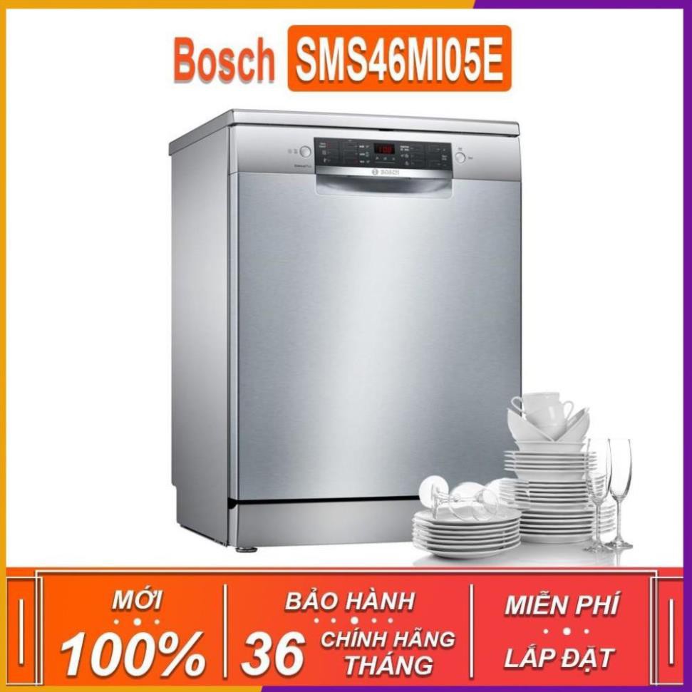 Máy rửa bát độc lập Bosch SMS46MI05E TGB - Seri 4  dung tích rửa 14 bộ chén bát ( CHÍNH HÃNG PHÂN PHỐI )