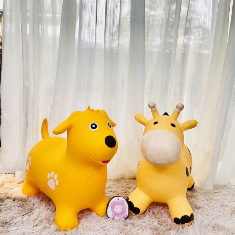 Thú nhún cho bé bơm hơi toys house cao cấp, thú cao su an toàn, bảo hành 1 năm