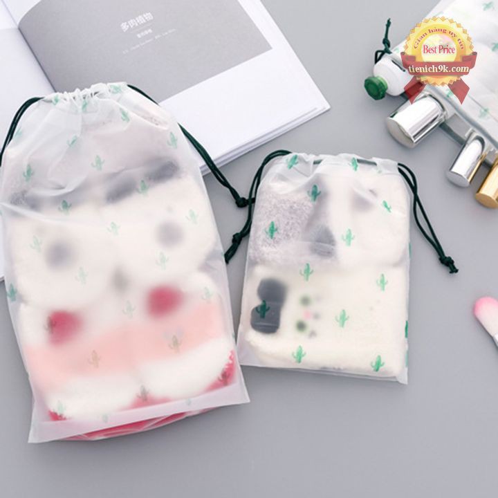 Túi dây rút 3 kích thước hình cây xương rồng ( đựng quần áo,mỹ phẩm,đồ cá nhân )