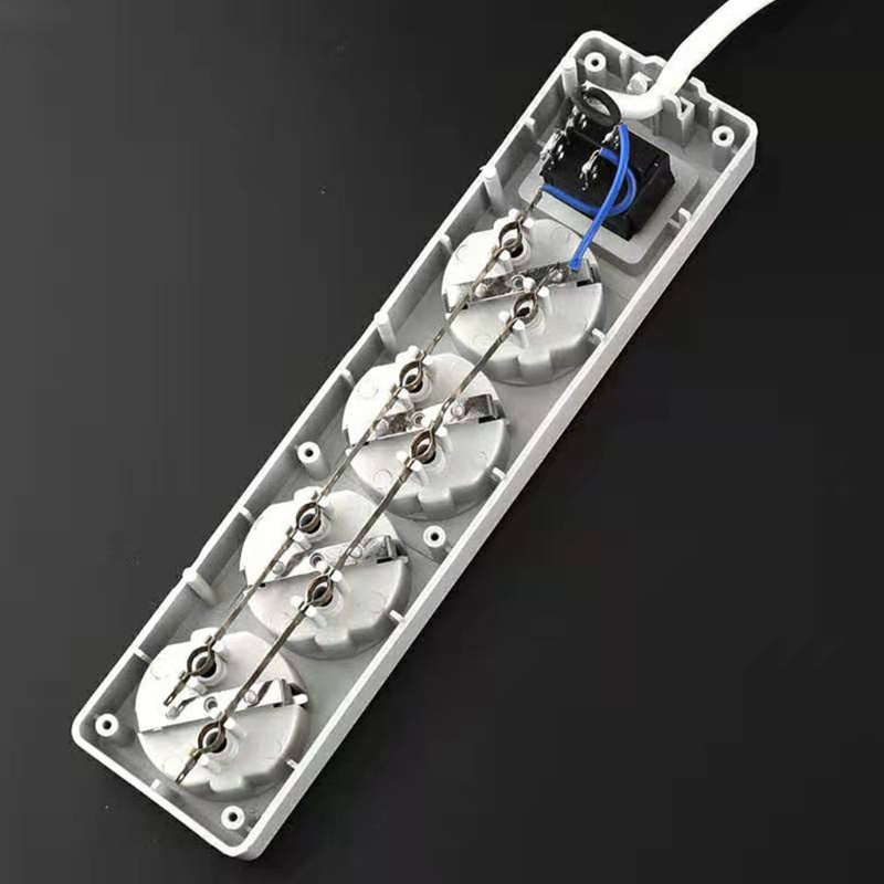 EU Standard German Type Power Strip 3/4/5 Sockets in a Row Flat Adapter Switches