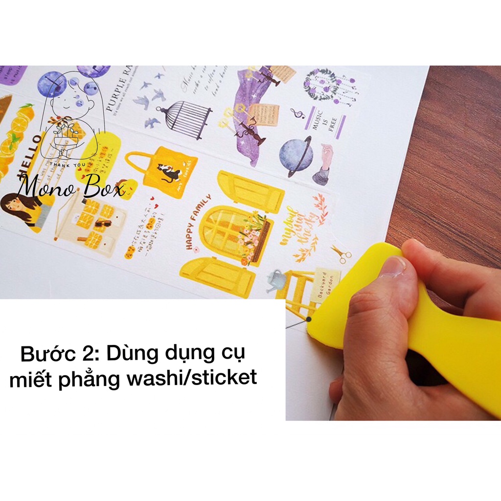 Sổ tập gáy lò xo lưu trữ sticker, washitape chiết A4/A5 32 tờ Mono_box