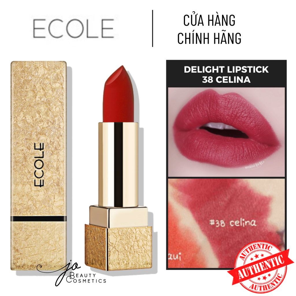 Son lì Ecole✨BẢN DUPE YSL ROUGE✨Delight Lipstick  - Vỏ vàng ánh kim siêu sang chảnh