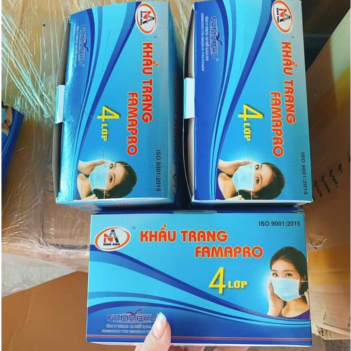 [HỘP 50c] COMBO 2 HỘP Khẩu trang y tế 4 lớp kháng khuẩn Famapro ( 50 cái/ hộp)