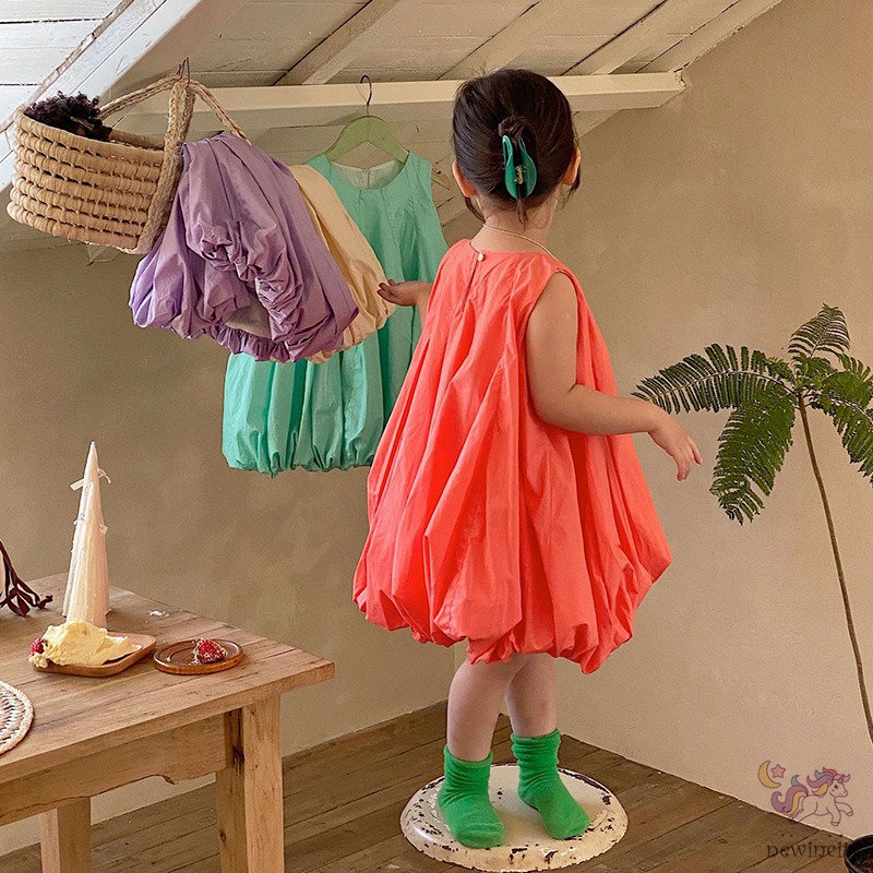 Đầm Dây Phong Cách Hàn Quốc Thời Trang Mùa Hè Dành Cho Bé Gái