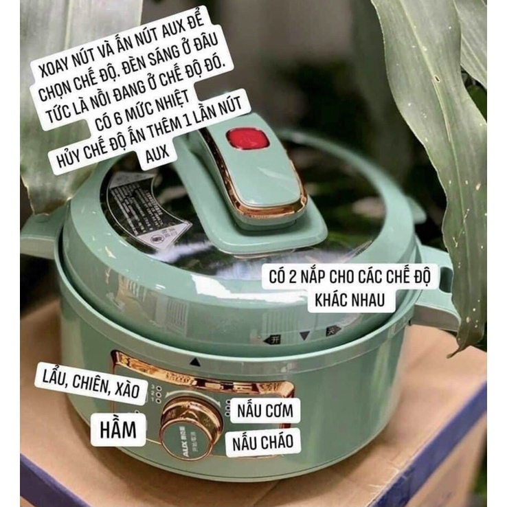 NỒI ÁP SUẤT ĐIỆN 4 LÍT HÃNG AUX SIÊU SỊN. RẤT TIỆN LỢI LÀM CẢ NỒI LẨU
