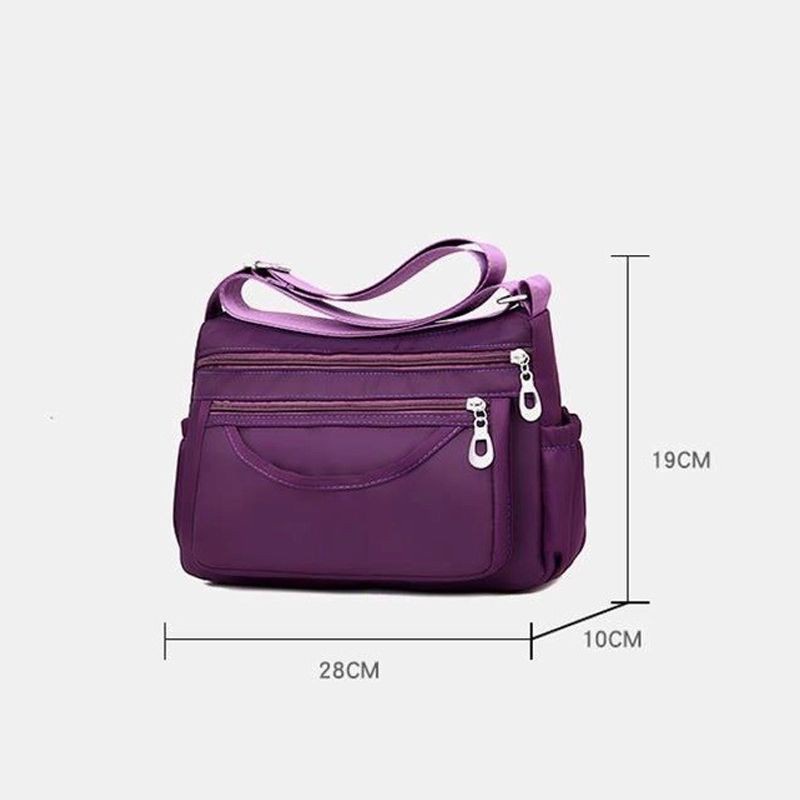 Túi Đeo Vai Nylon Màu Trơn Chống Thấm Nước Chất Lượng Cao Cho Nữ