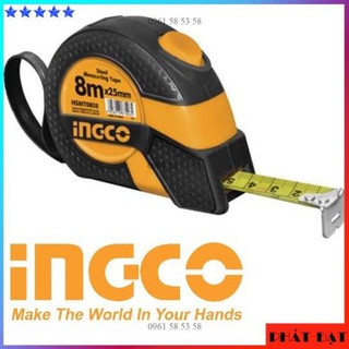 Ingco thước kéo cuộn 8m thép nền vàng steel measuring tape hsmt0808 - tđsg