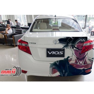 Tem Dán Toyota Vios Hoạt Hình Songoku Cốp Sau Đuôi Xe