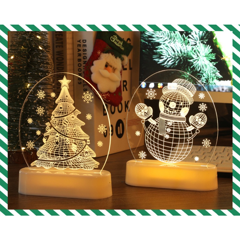 Đèn Led 3d Hình Ông Già Noel Để Bàn Trang Trí Giáng Sinh