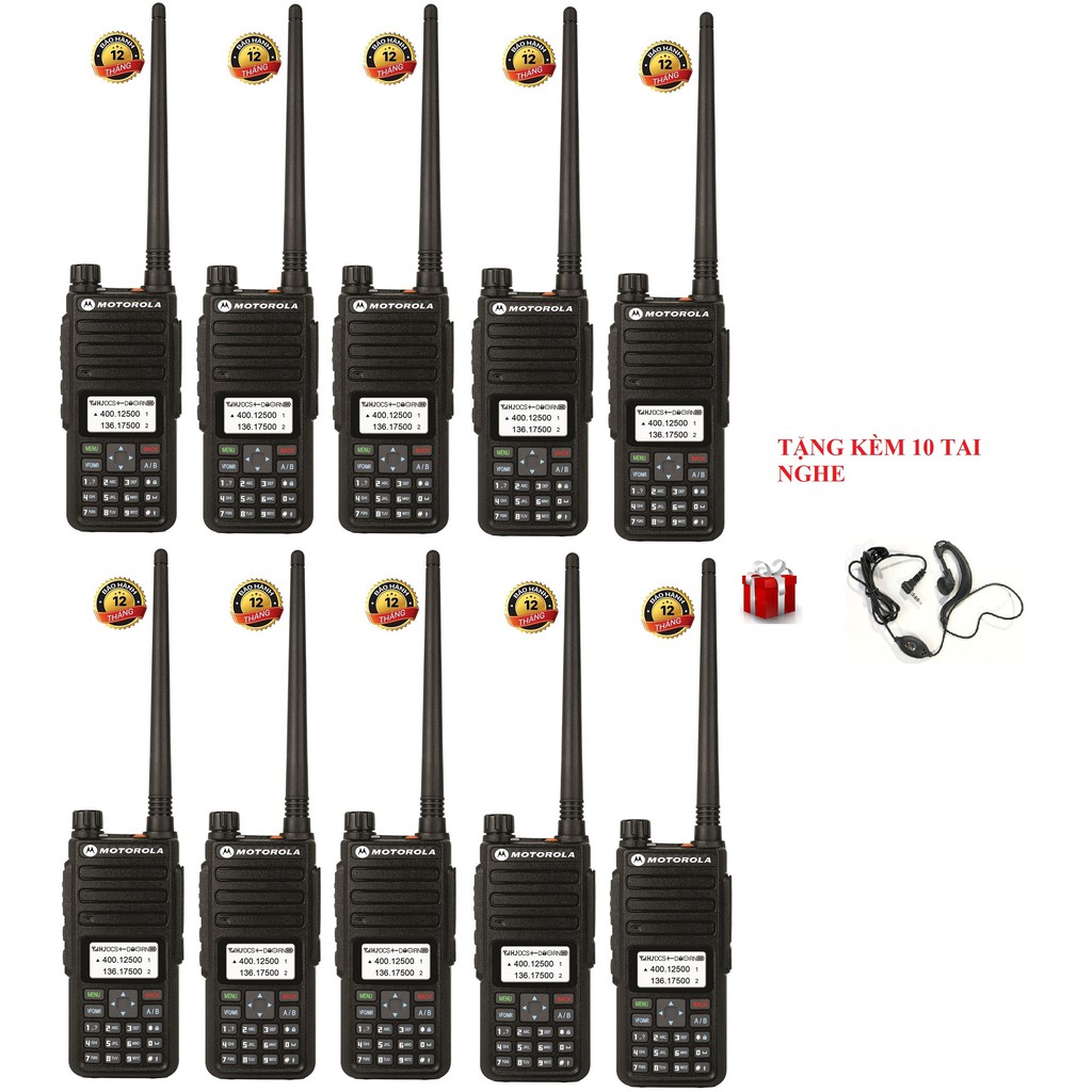Bộ 10 Bộ Đàm Motorola UV-CP1895IS (Công suất lớn siêu mạnh, Băng tần kép-Dua Band, DTMF, Cự ly liên lạc siêu xa)