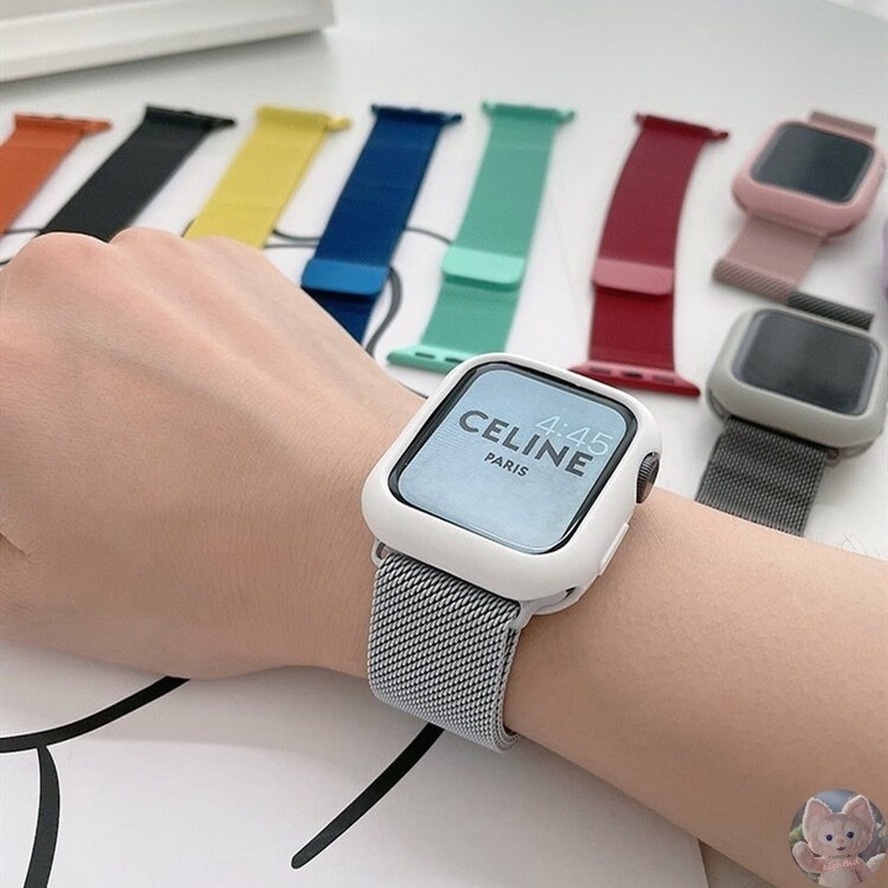 Ốp bảo vệ bằng thép không gỉ cho đồng hồ thông minh iWatch Band 45mm 41mm 40mm 44mm Series 7 SE 6