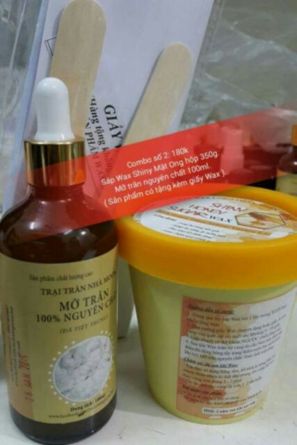 Combo sáp wax mật ong và mỡ trăn 100ml, giấy wax tặng kèm | BigBuy360 - bigbuy360.vn
