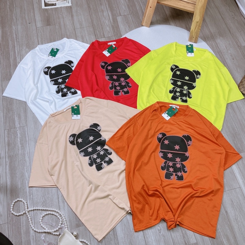 Áo phông người máy phom thụng tay lỡ dáng rộng Áo thun form to cotton