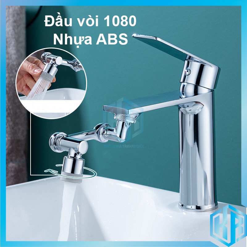 Đầu nối vòi nước, đầu vòi lavabo tăng áp nhựa ABS xoay 1080 độ 8 hướng với đầu vòi tạo bọt dùng cho vòi lavabo tiện dụng