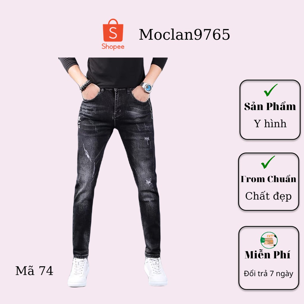 Quần jean nam cao cấp, chất liệu bò ( jean ) mềm mịn, from chuẩn, có nhiều mẫu đi kèm Moclan58