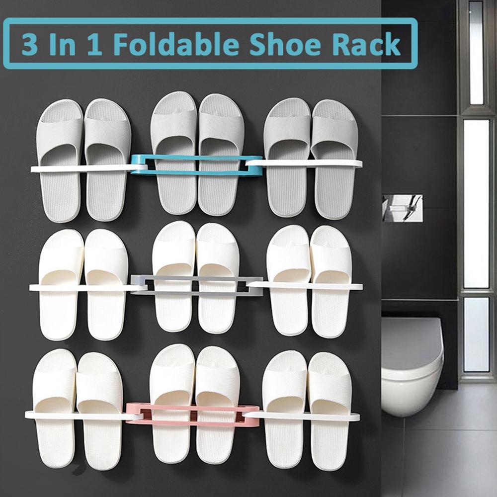 Giá Treo Dép Gắn Tường 3 Trong 1 Tiện Lợi