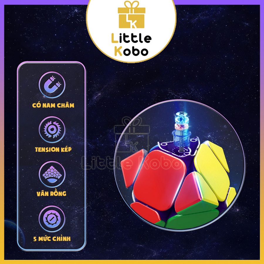 Rubik MoYu WeiLong Skewb Maglev Nhựa Tím Rubic Biến Thể Đồ Chơi Trí Tuệ Có Nam Châm