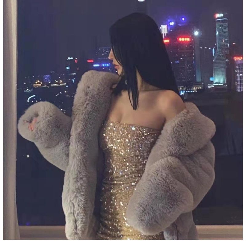 Áo khoác đệm cotton lông cừu dày dặn phong cách ngôi sao Quảng Châu cho nữ