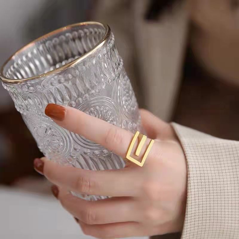 Nhẫn đeo ngón trỏ dạng mở đơn giản sang trọng phong cách Nhật Hàn cổ điển