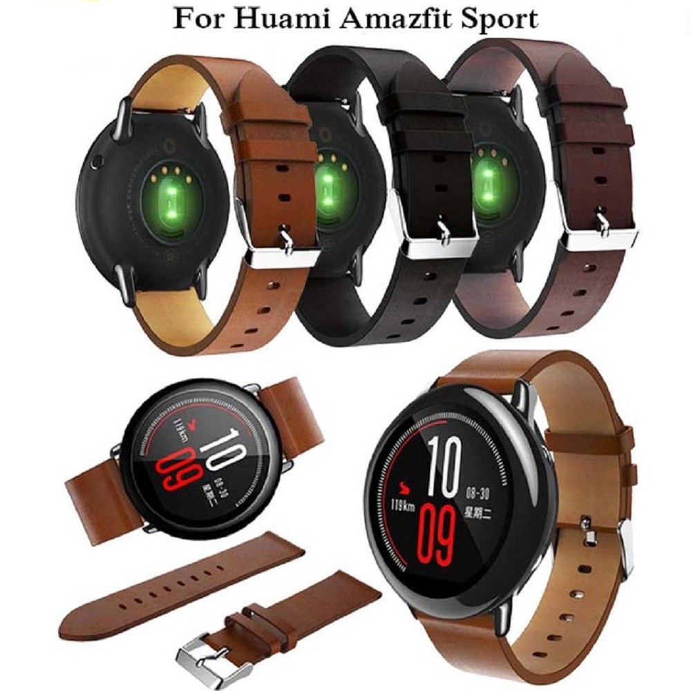 Dây đeo bằng da 22mm cho đồng hồ thông minh Xiaomi Huami Amazfit Pace