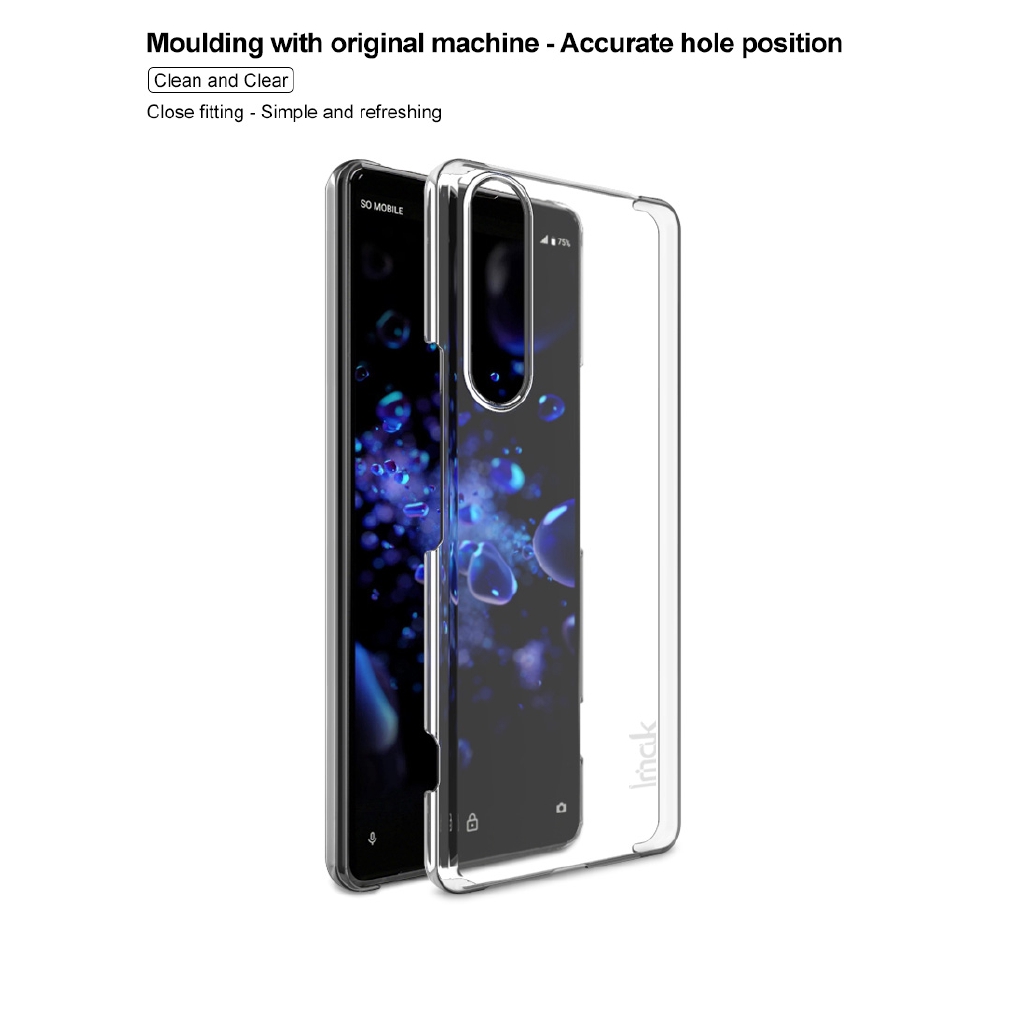 Ốp Điện Thoại PC Cứng Trong Suốt + Film Dán Imak Cho Sony Xperia 1 II
