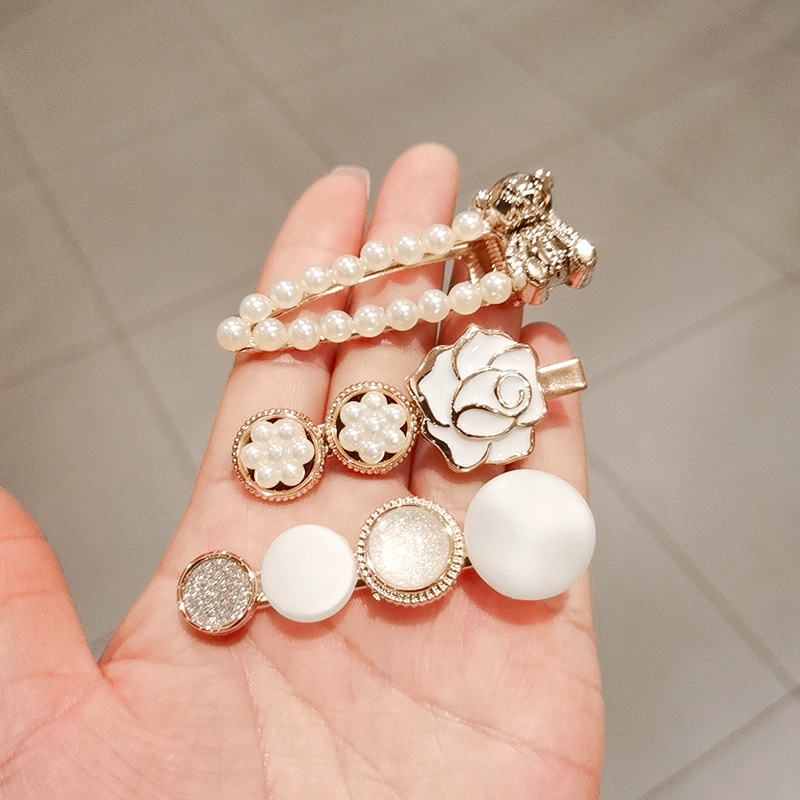 Siêu tiết kiệm - Combo 05 kẹp tóc chiếc bánh bèo tiểu thư ngọc trai nhân tạo TB592