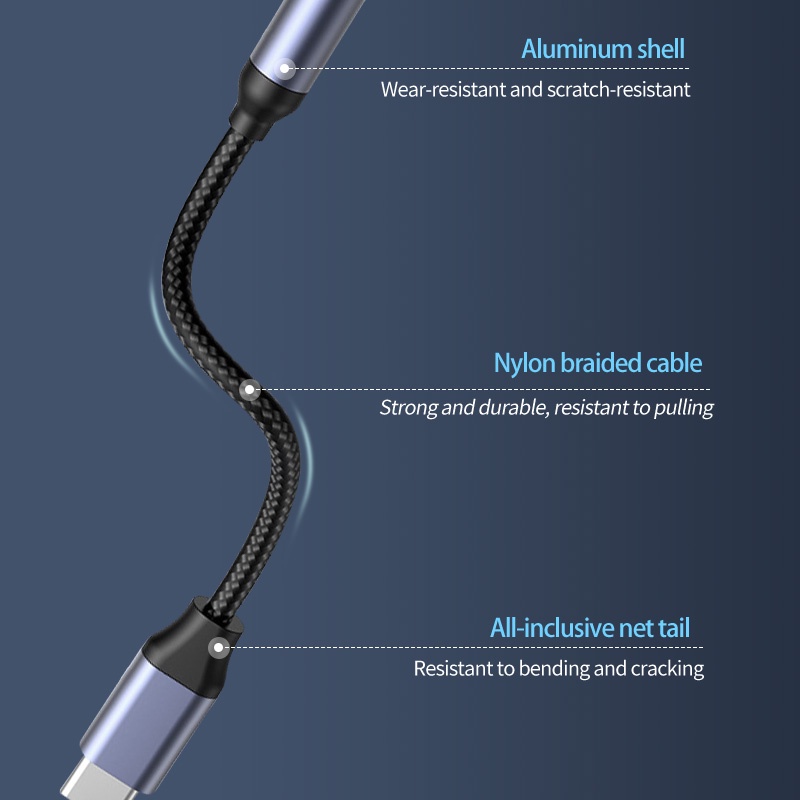 Cáp chuyển đổi tai nghe Type-C sang 3.5mm - Đầu chuyển đổi cổng tai nghe từ Type-C sang 3.5 Ankndo