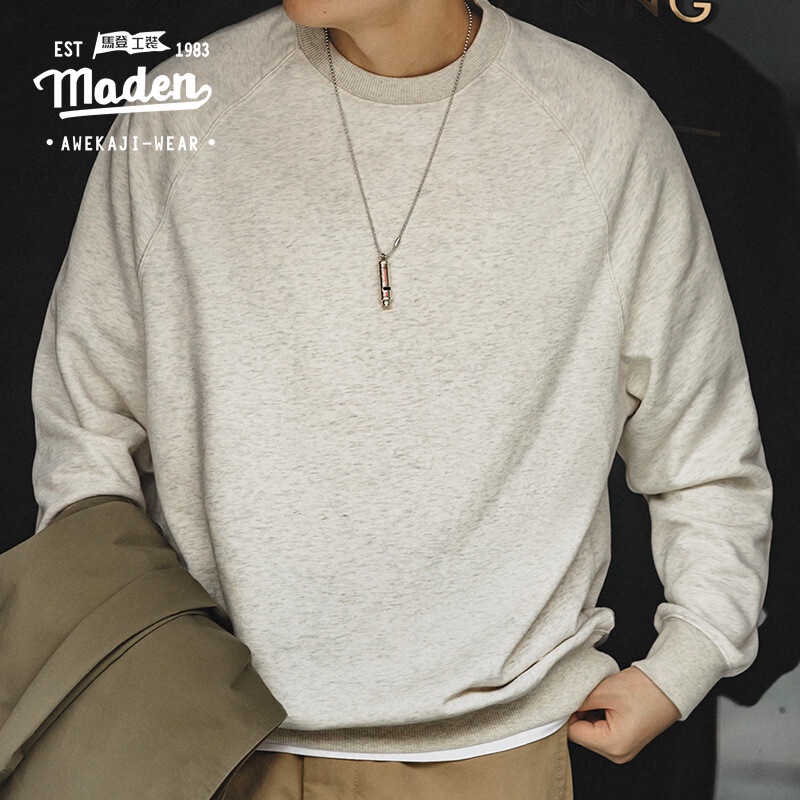 Áo sweater MADEN cổ tròn phong cách retro chất lượng cao cho nam