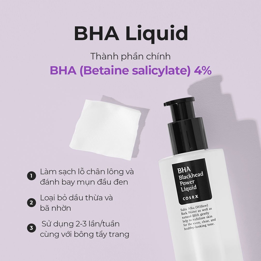 Tẩy Da Chết Giảm Mụn Đầu Đen, Se Khít Lỗ Chân Lông Cosrx BHA Blackhead Power Liquid