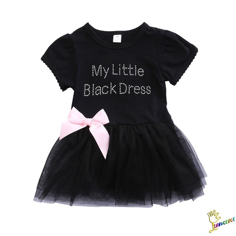 ❤XZQ-Baby Girl Short Sleeve Romper Black Tutu Tulle Outfit