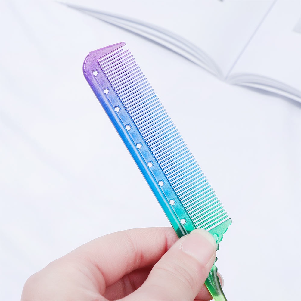 [Hàng mới về] Lược Chải Tóc Bằng Nhựa Trong Suốt Màu Cầu Vồng Thiết Kế Nhỏ Gọn Dành Cho Tiệm Làm Đẹp