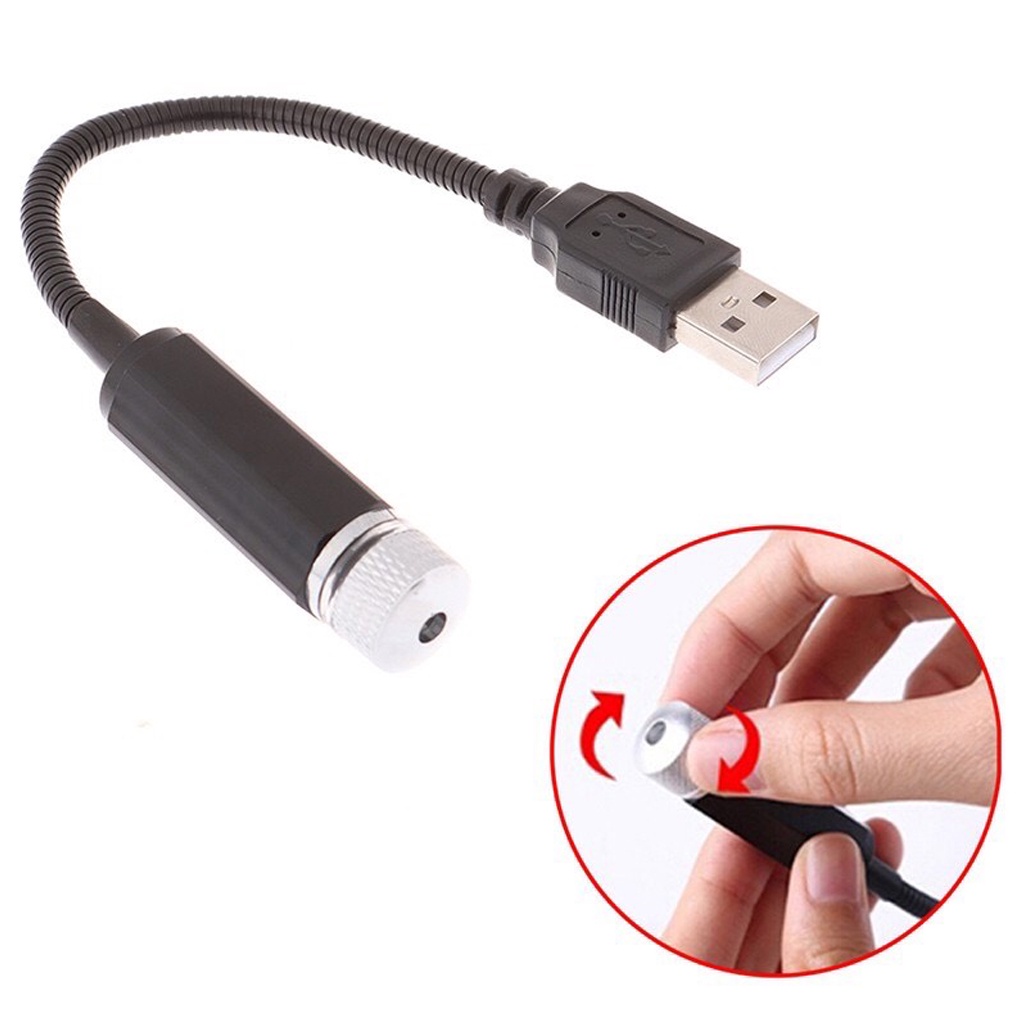 Đèn Led Chiếu Trần Xe Ô Tô , Trần Nhà Cắm USB Tiện Lợi - Tạo Bầu Trời Đầy Sao Đỏ Chấm Trang Trí Phòng Ngủ CARZONE.TOP