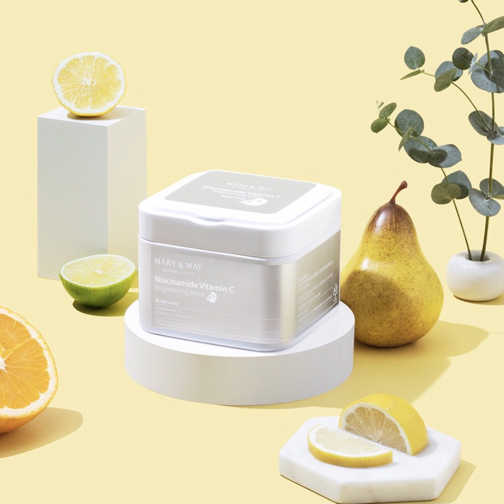 Hộp Mặt Nạ Giấy Sáng Da Mary & May Niacinamide Vitamin C Brightening Mask 400g