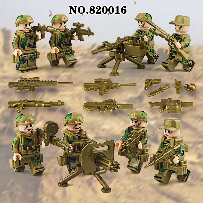 Minifigures Lính đặc chủng Hoa kỳ - U.S Army soldiers - Combo 8 lính full phụ kiện