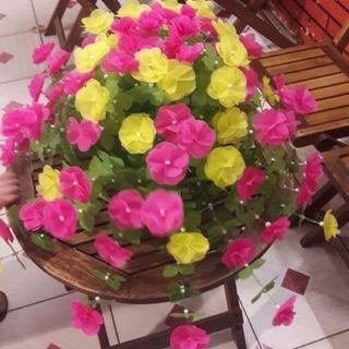 Hoa giấy lụa hồng vàng