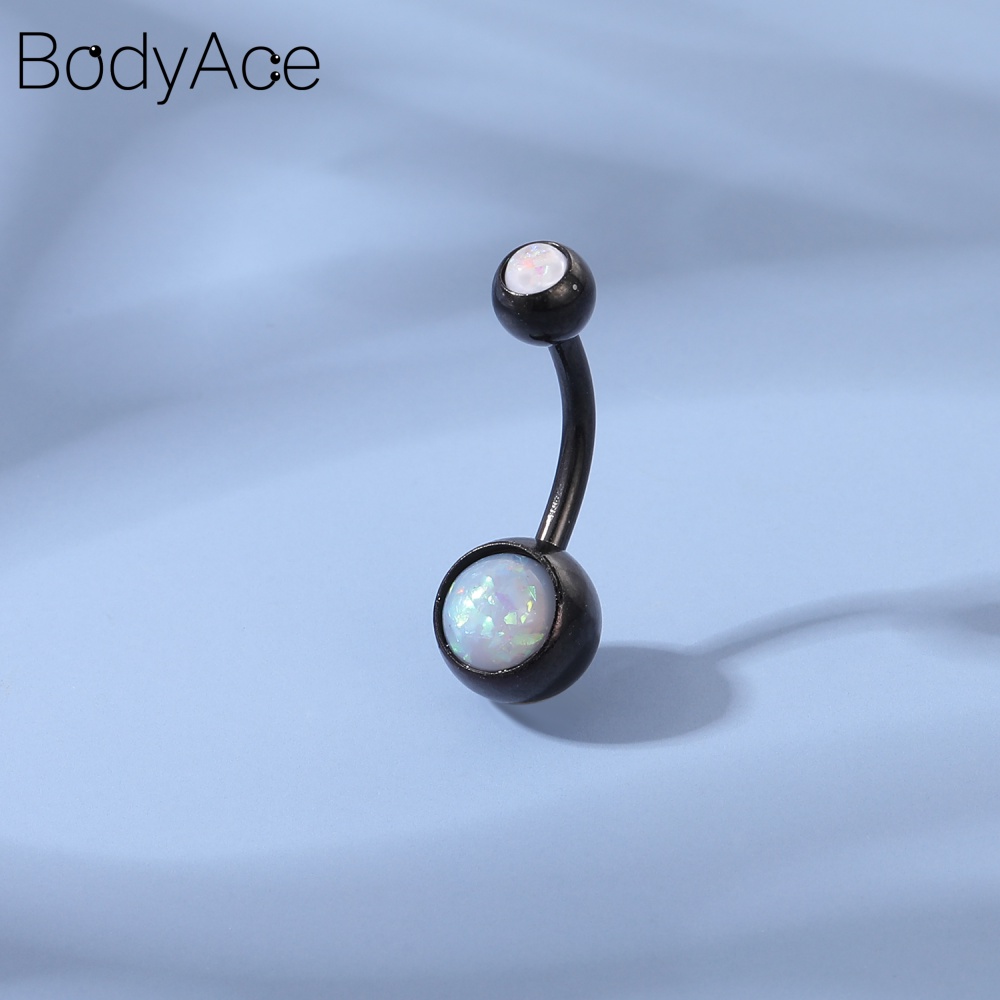 1 Khuyên Rốn Đính Đá Opal Bằng Thép Không Gỉ Nhiều Màu Sắc