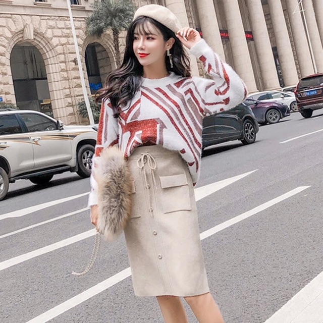 Chân váy len túi siêu đẹp - Hàng Quảng Châu