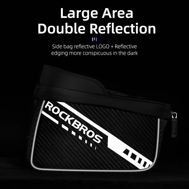 [Fulfilled by Shopee]Túi treo phía trước xe đạp leo núi ROCKBROS đựng đồ có màn hình cảm ứng điện thoại 7.5in thiết kế phản quang chống thấm