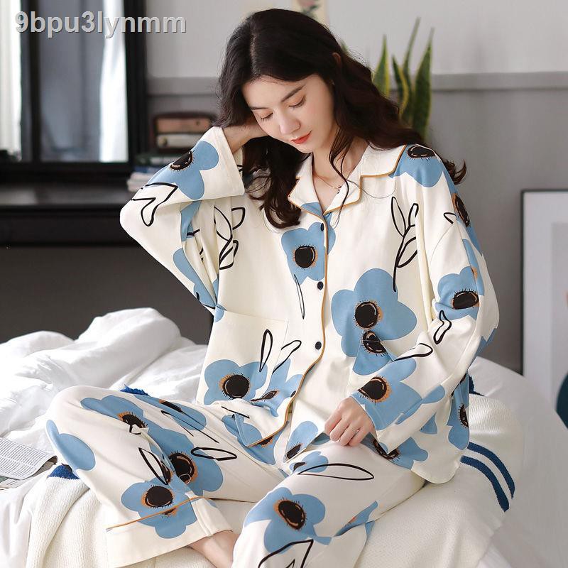 Đồ bộ/ Đồ mặc nhàĐồ ngủ của phụ nữ mùa xuân và thu trong sinh viên dài tay đơn giản Hàn Quốc mặc nhà dị phong cách hương