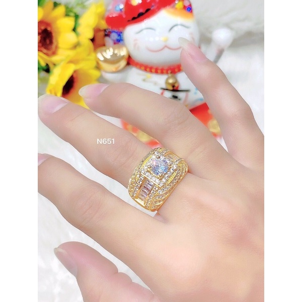Nhẫn nam cao cấp dát vàng 18 dát bạch kim cực đẹp