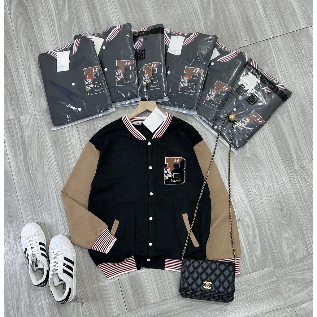 Áo khoác Bomber nỉ Unisex phong các Hàn QUốc H203