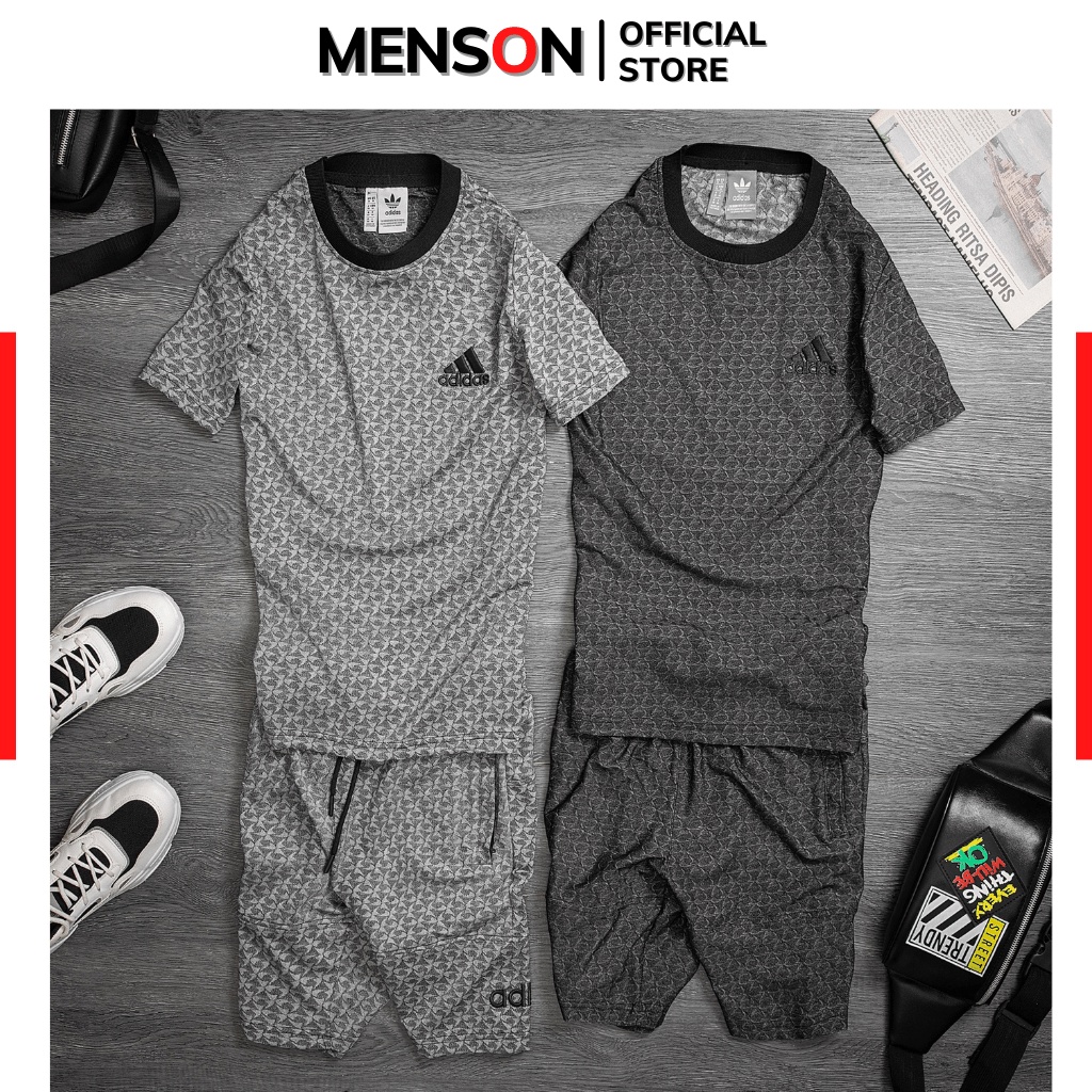 Bộ thể thao nam Adidas cao cấp mùa hè cộc tay chuẩn form HÀNG LOẠI 1 chất mát co giãn Menson MS350